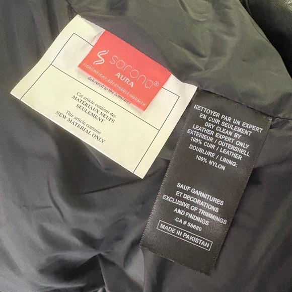 Bod & Christensen Leather Full Zip Hooded Puffer Vest Black - Picture 5 of 5